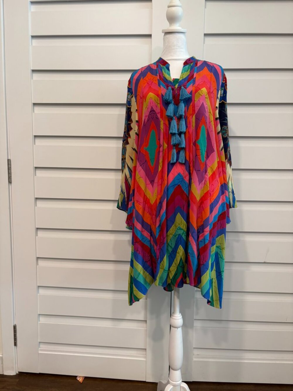 Moda Baronessa Sardinia Ibiza Silk Caftan Swim Cover Up Dress S - Picture 4 of 13